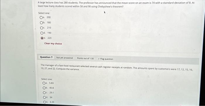 Solved A large lecture class has 280 students. The professor | Chegg.com
