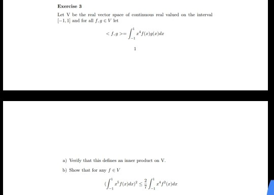Solved Exercise 3 Let V be the real vector space of | Chegg.com