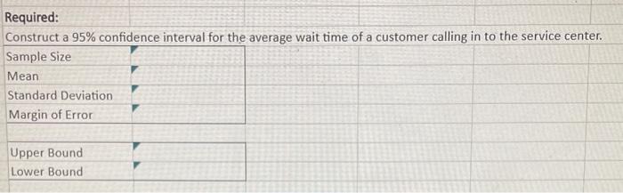 Solved A manager of a service call center wants to estimate | Chegg.com