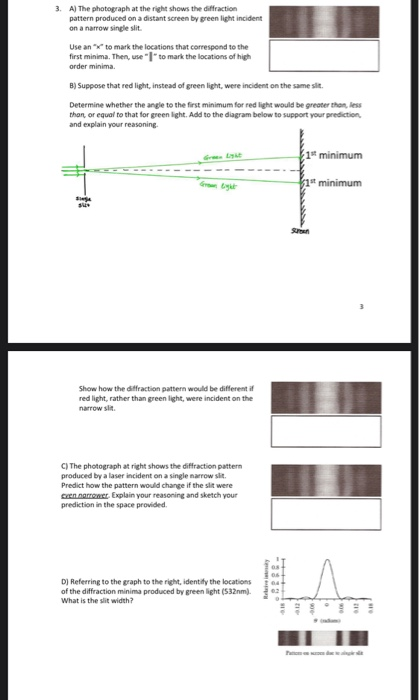 A) The photograph at the right shows the diffraction | Chegg.com