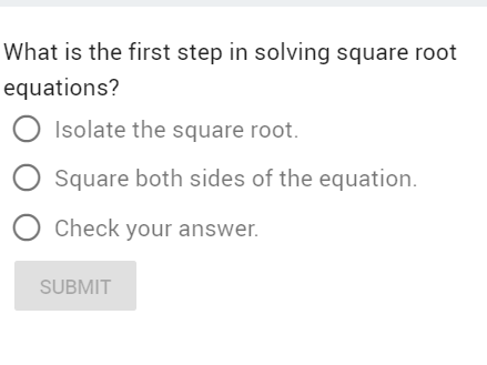 Solved What is the first step in solving square | Chegg.com