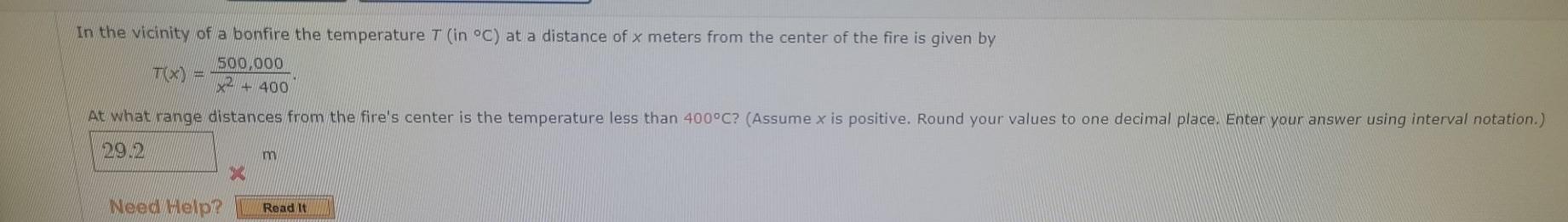 Solved In the vicinity of a bonfire the temperature T (in | Chegg.com