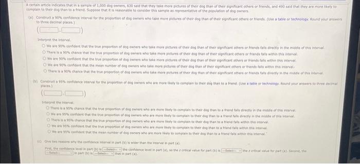 Solved ts there ceromel plicest.) Interpet the intervil. | Chegg.com