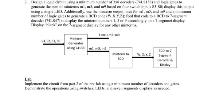 2. Design a logic circuit using a minimum number of | Chegg.com