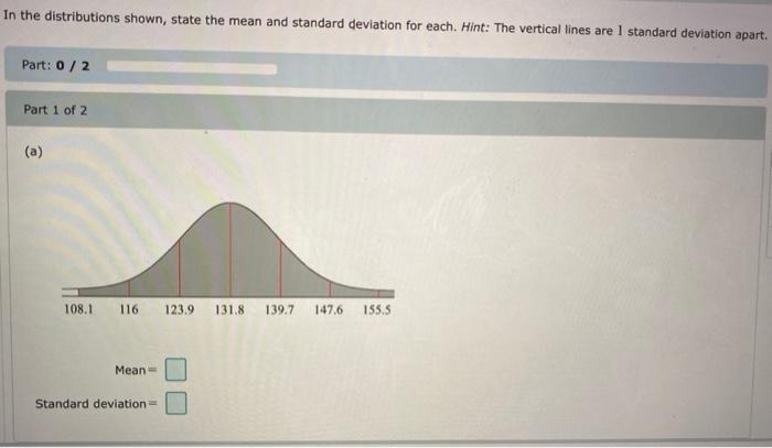 Solved In the distributions shown, state the mean and | Chegg.com
