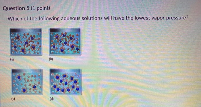 Solved Question 5 (1 point) Which of the following aqueous | Chegg.com