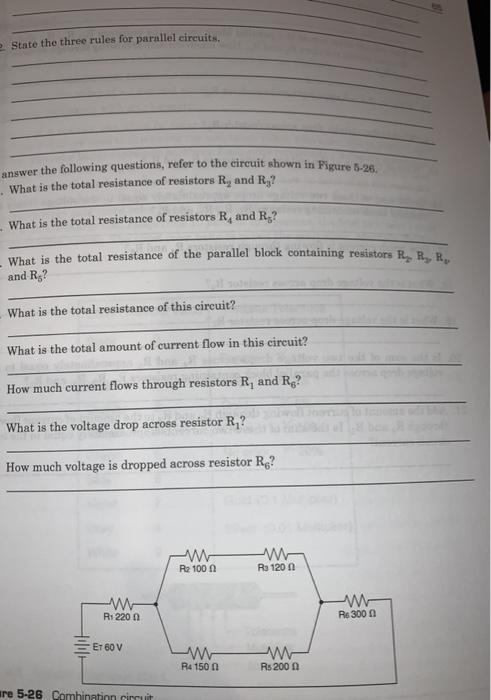 Solved State the three rules for parallel circuits, answer | Chegg.com