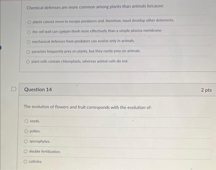 Solved Chemical defenses are more common among plants than