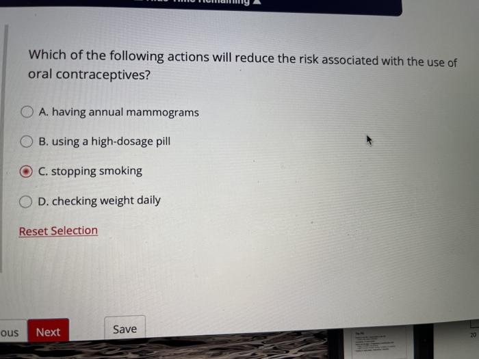 Solved Which of the following actions will reduce the risk | Chegg.com