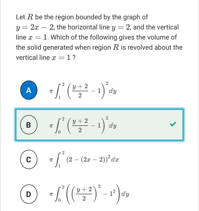 Solved Let R Be The Region Bounded By The Graph Of Y 2x Chegg Com