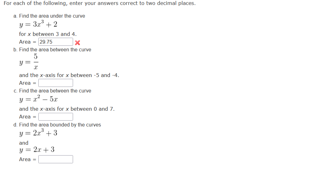 Solved For each of the following, enter your answers correct | Chegg.com