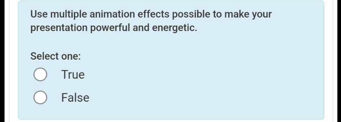 Solved Use multiple animation effects possible to make your | Chegg.com