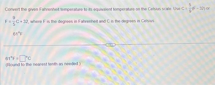 61 farenheit in clearance celcius