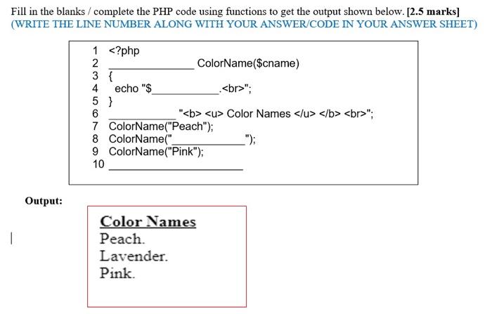 Solved Find the output of the given PHP program for each of | Chegg.com