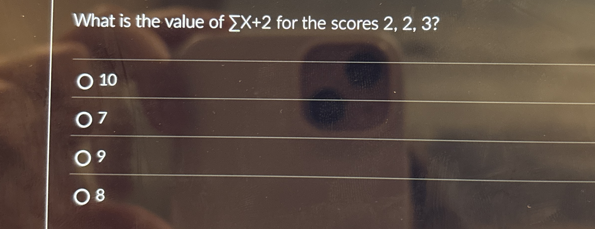 Solved What is the value of ∑??x+2 ﻿for the scores | Chegg.com