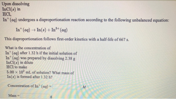 Solved Upon Dissolving Incl 8 In Hcl In Aq Undergoes A