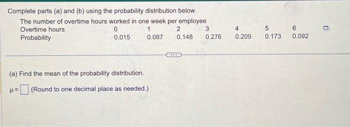 Solved Complete Parts (a) And (b) Using The Probability | Chegg.com