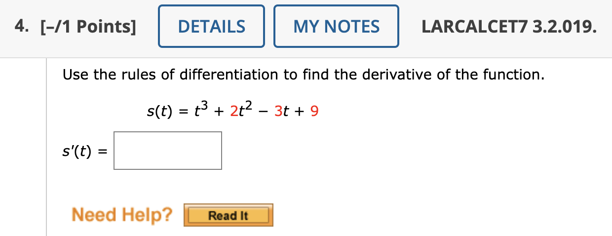 Solved Use the rules of differentiation to find the | Chegg.com