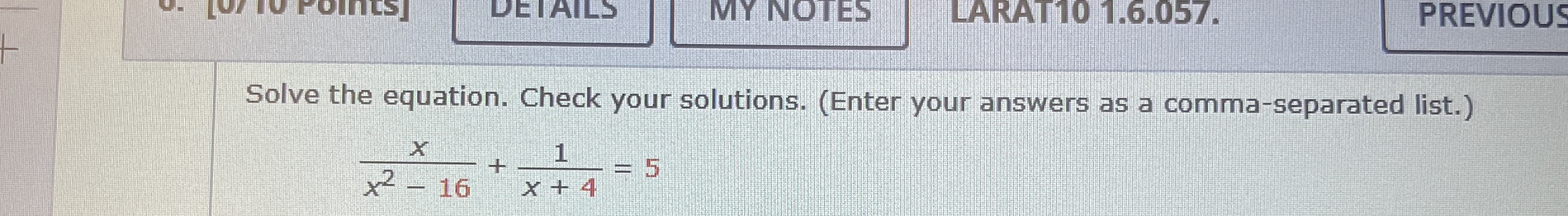 Solved Solve the equation. Check your solutions. (Enter your | Chegg.com