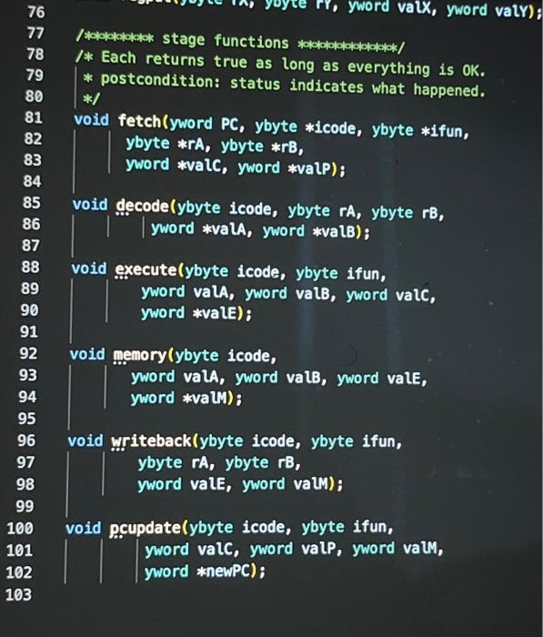 Solved /*******ik** stage functions ***************/ /* Each | Chegg.com