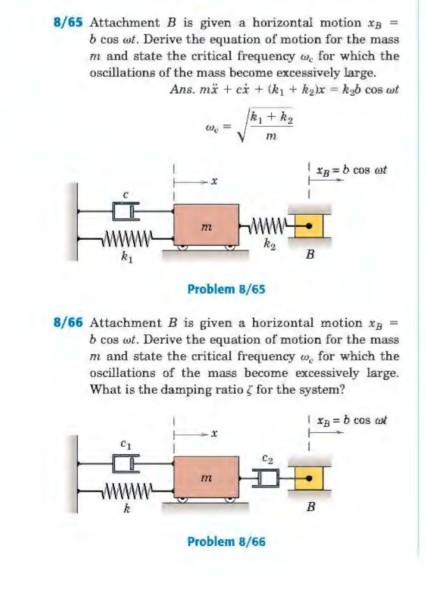 Solved 8/65 Attachment B Is Given A Horizontal Motion X = B | Chegg.com