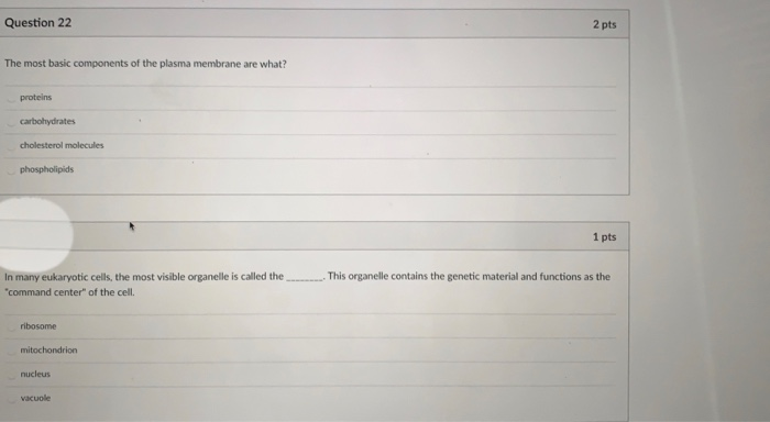Solved Question 22 2 pts The most basic components of the | Chegg.com