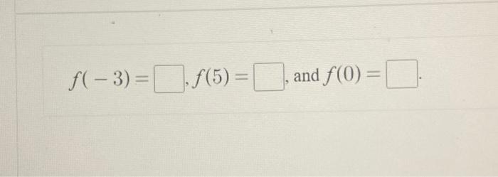 Solved Determine f(-3) f(5), and f(0) from the graph below. | Chegg.com