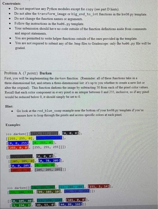 Solved Constraints: • Do not import/use any Python modules | Chegg.com