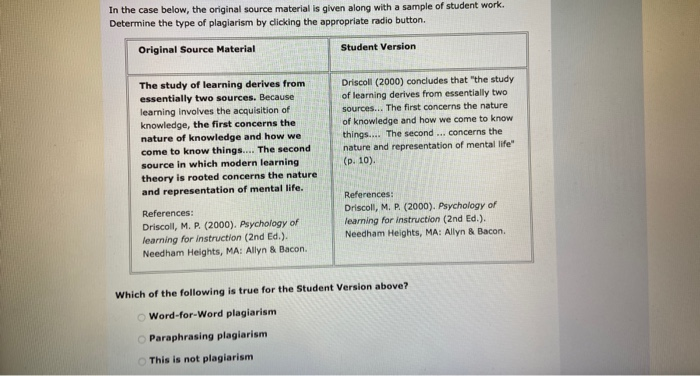 edu/plagiarismTostGR.php Item 1 In the case below