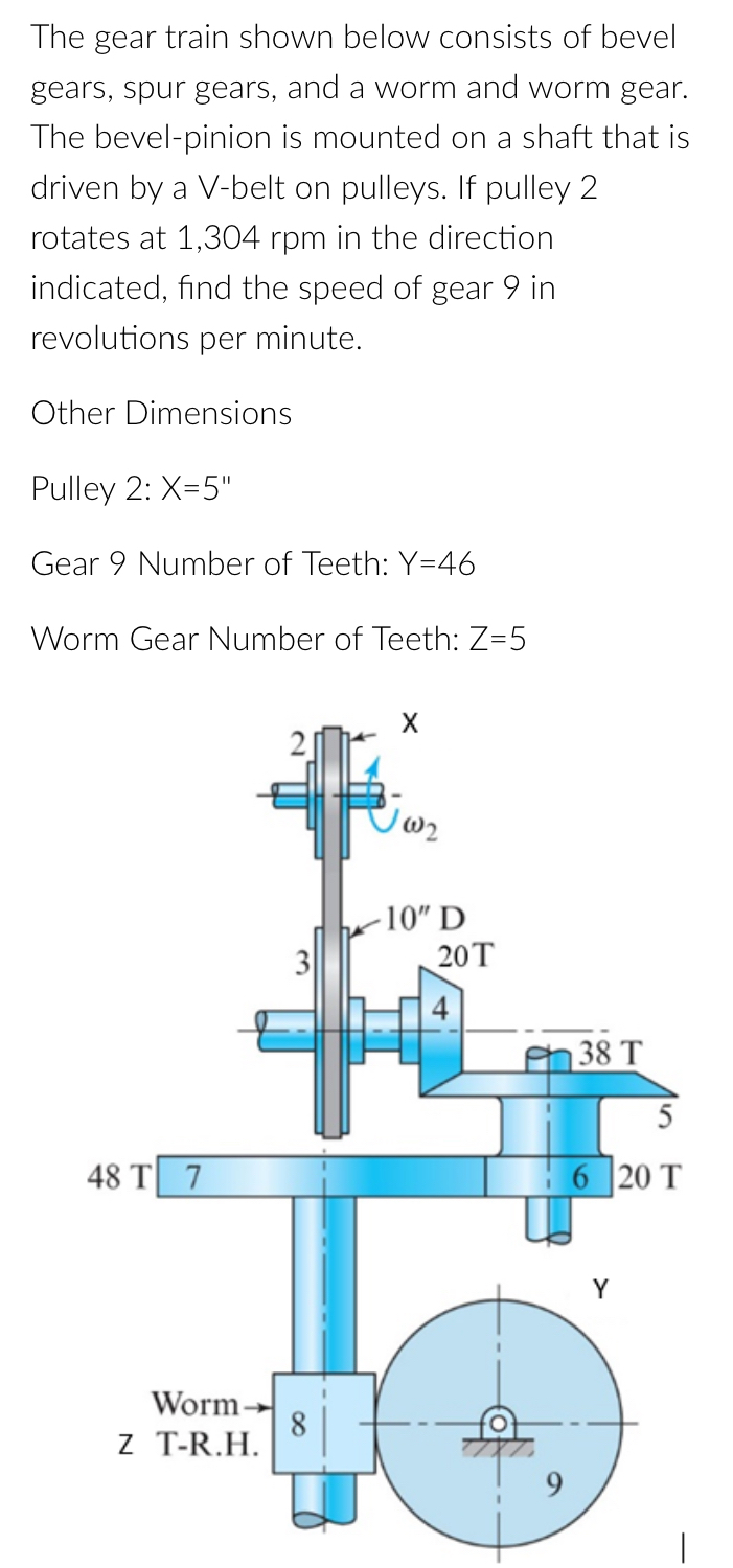 Solved The Gear Train Shown Below Consists Of Bevel Gears, | Chegg.com