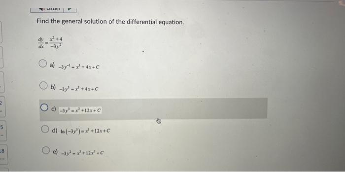 Solved Find the general solution of the differential | Chegg.com
