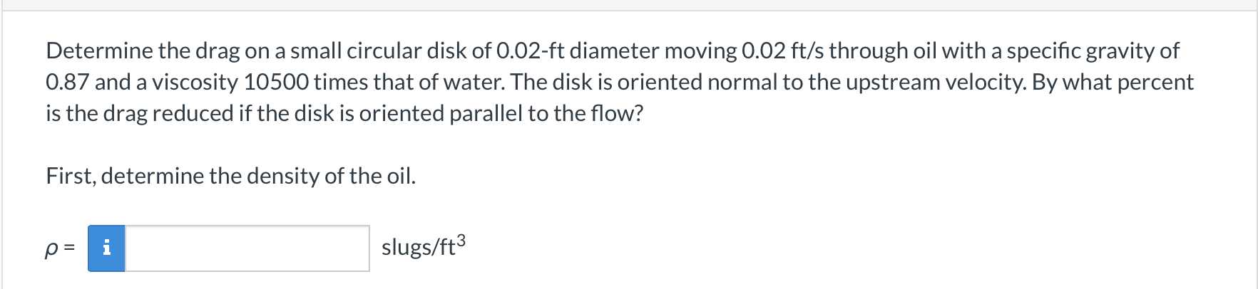 Solved Determine the drag on ﻿a small circular disk | Chegg.com