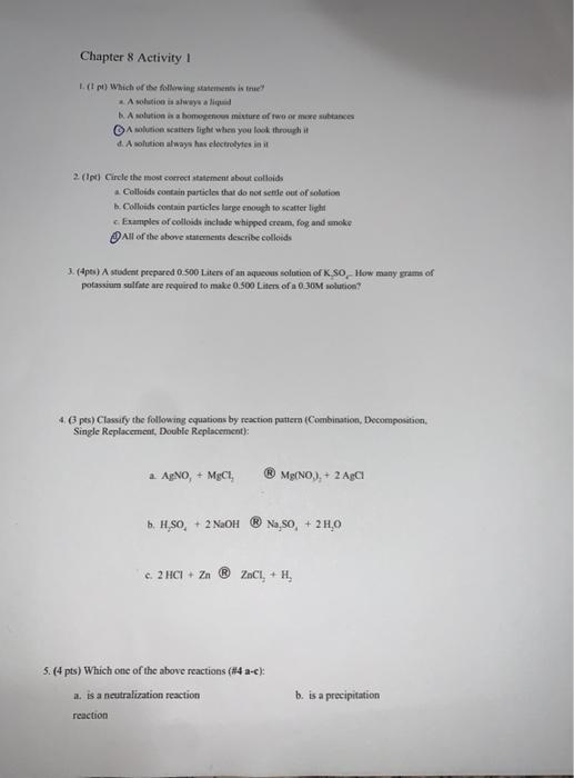 Solved Chapter 8 Activity 1 Lett) Which of the following | Chegg.com