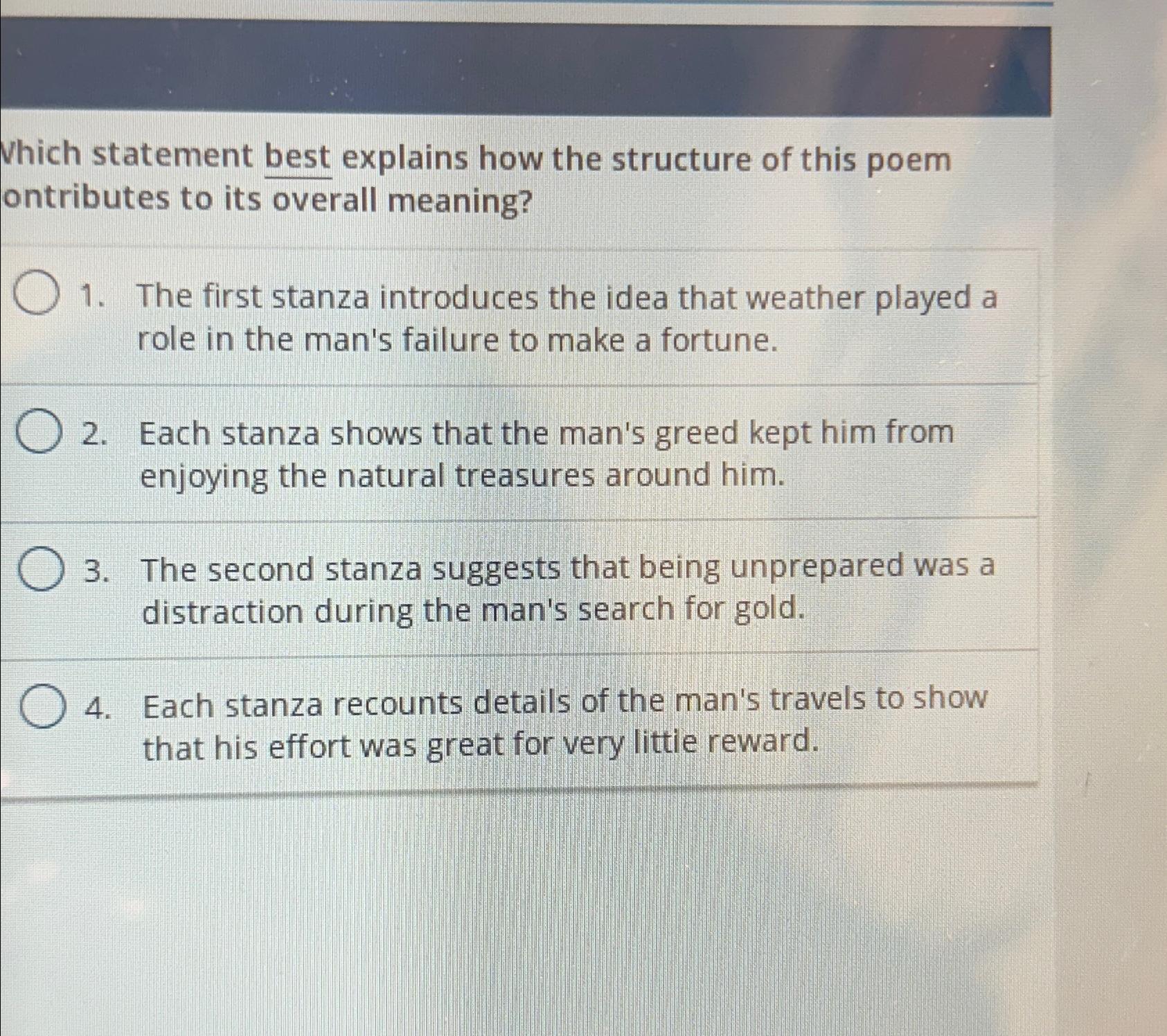 Solved Which statement best explains how the structure of | Chegg.com