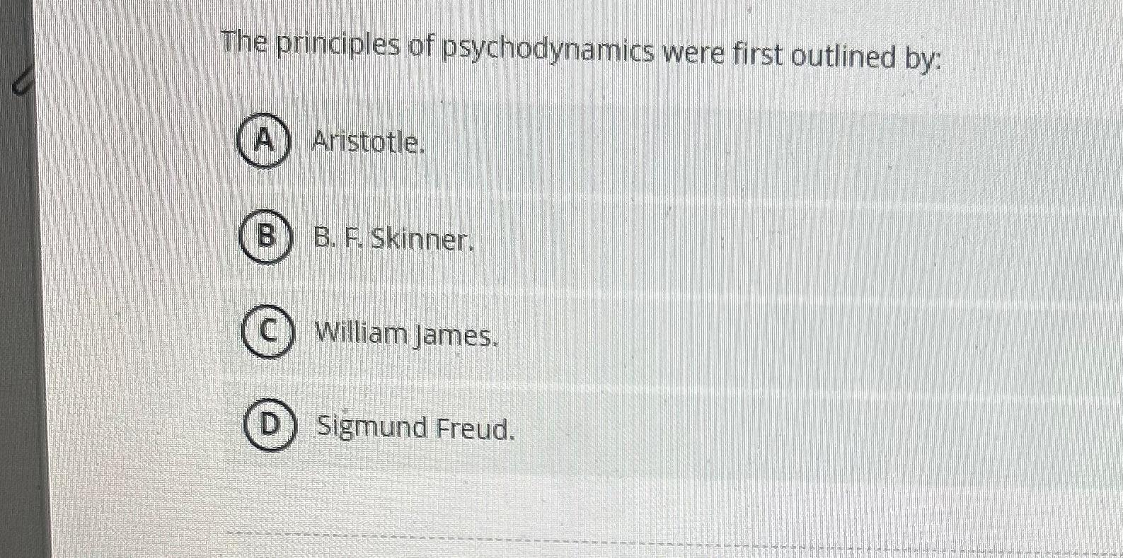 Solved The principles of psychodynamics were first outlined | Chegg.com