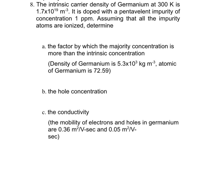 Intrinsic carrier concentration of germanium