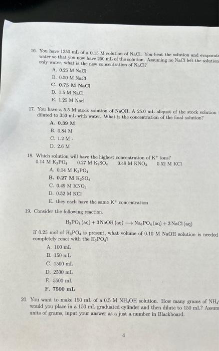 Solved Chem 105 Test 4 Summer 2021 1. Consider The Following | Chegg.com