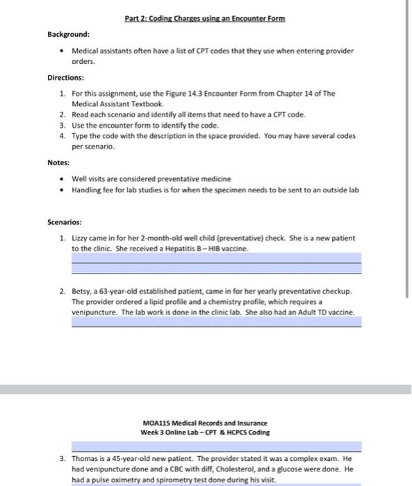 Solved Part 1=CPT Coding Chapter 14 Procedural Coding | Chegg.com