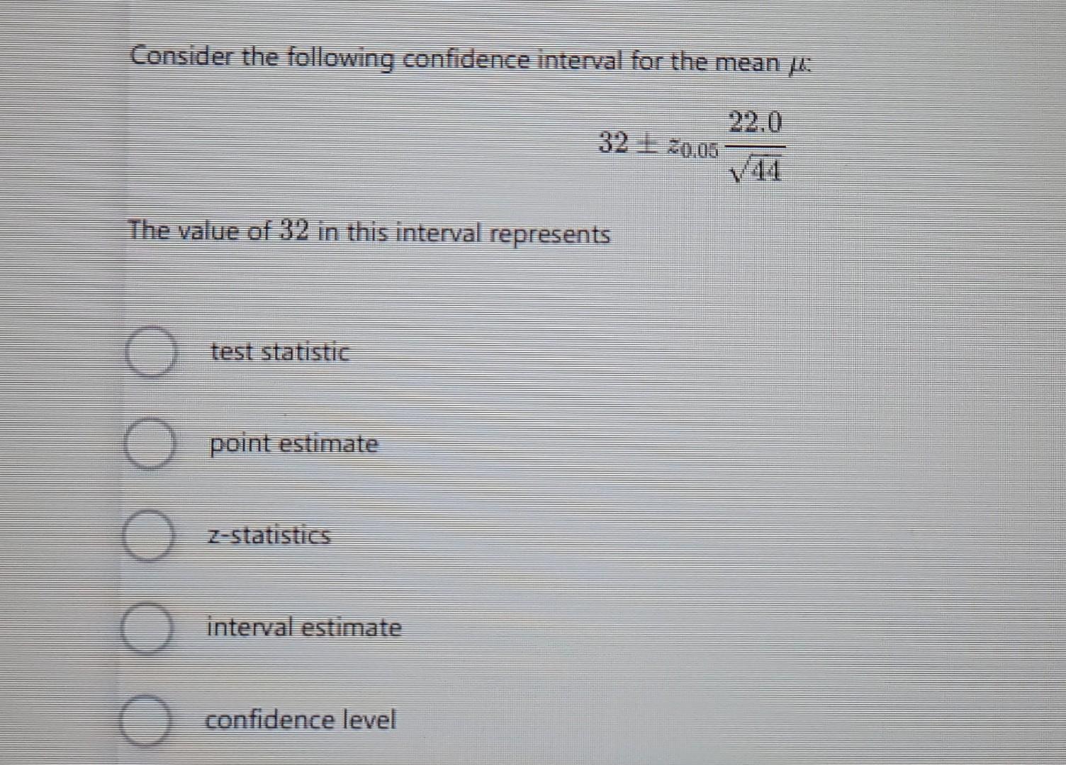 Solved Consider the following confidence interval for the | Chegg.com
