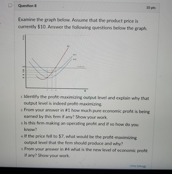 Solved Question 8 10 pts Examine the graph below. Assume | Chegg.com