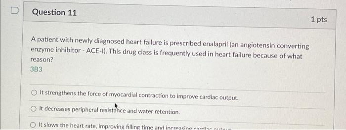 Solved D Question 11 1 pts A patient with newly diagnosed | Chegg.com
