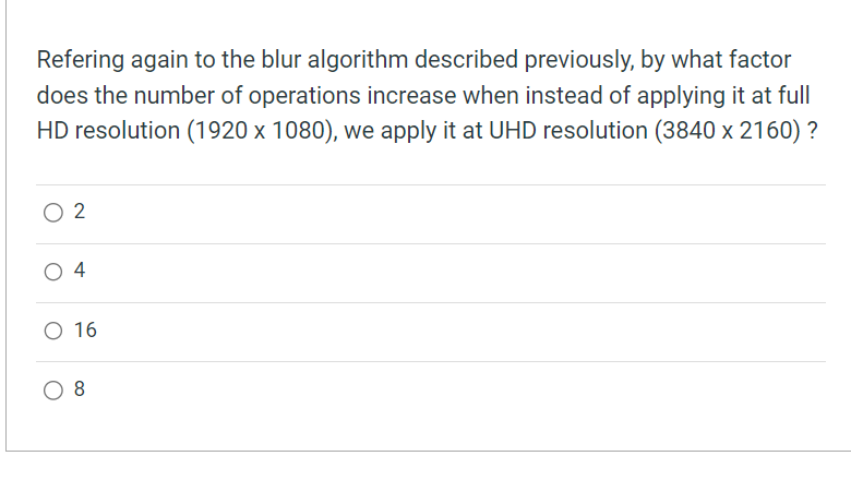 Solved Refering again to the blur algorithm described | Chegg.com