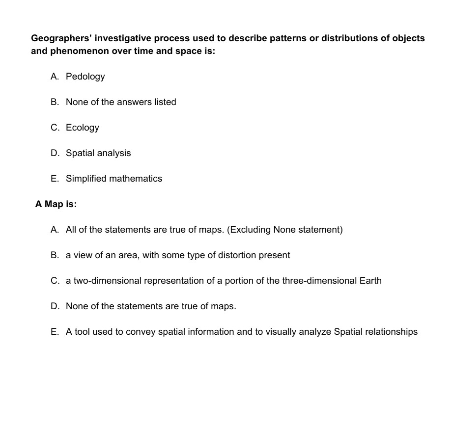 Solved The best description of Geography as a discipline is