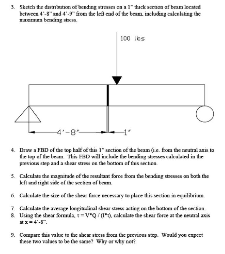 Solved 3. Sketch The Distribution Of Bending Stresses On A 1 | Chegg.com