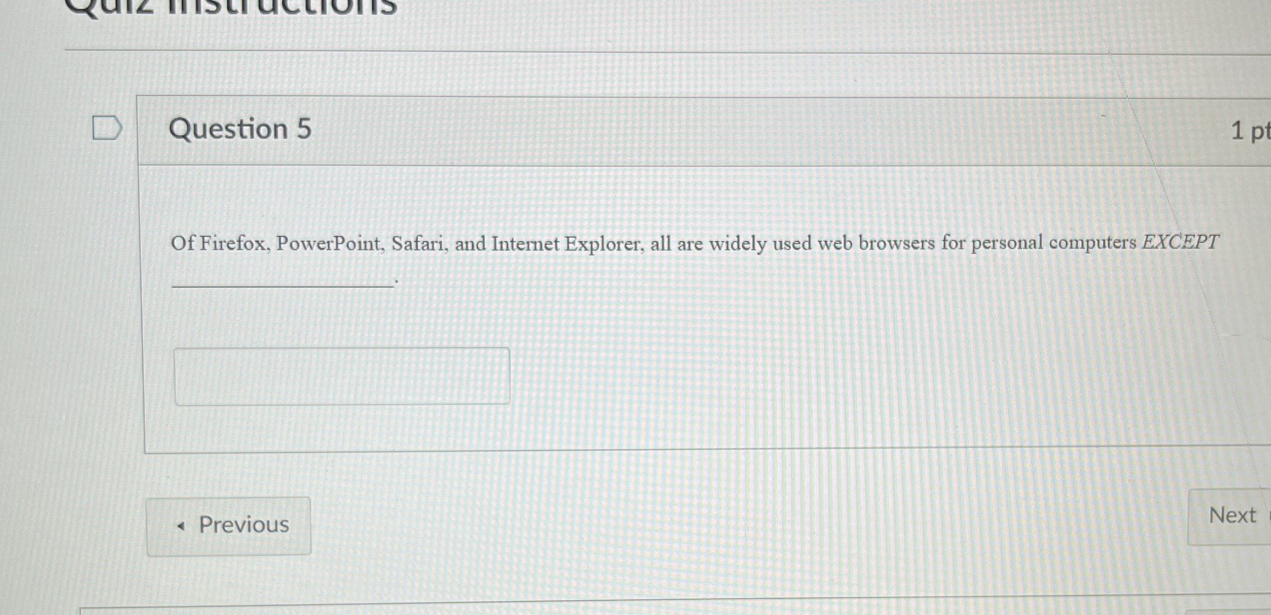 Solved Question 5Of Firefox, PowerPoint, Safari, and Intemet | Chegg.com