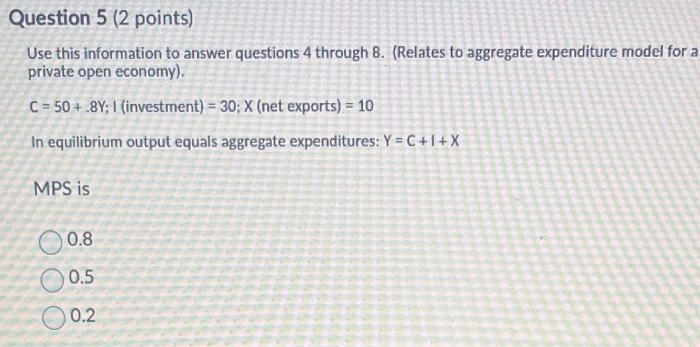 Solved Use this information to answer questions 4 through 8. | Chegg.com