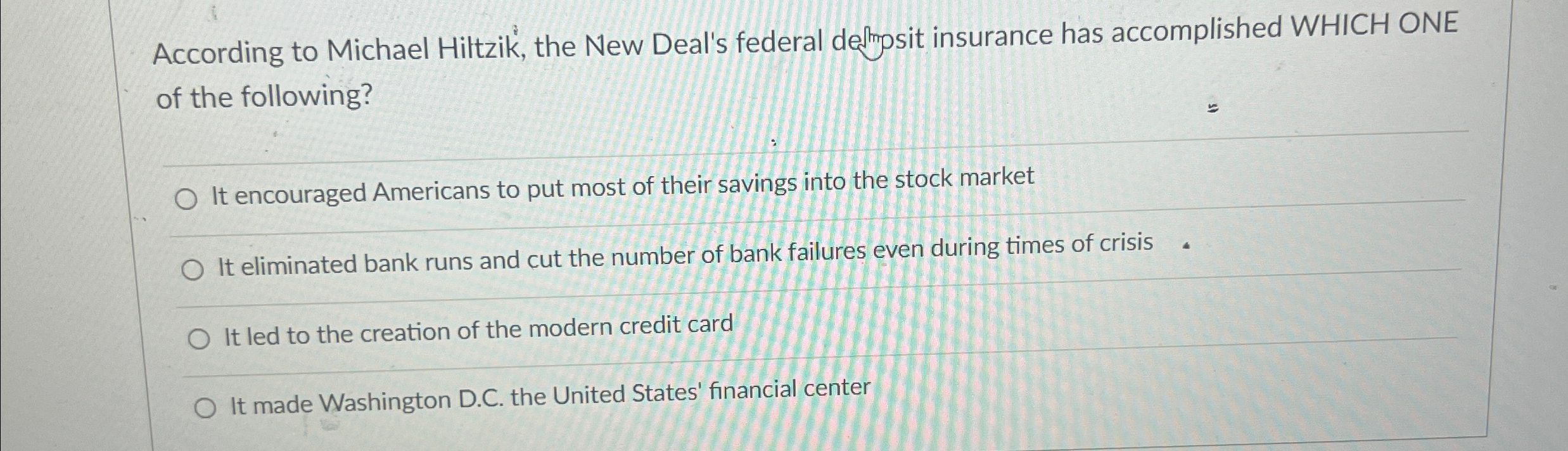 Solved According To Michael Hiltzik, The New Deal's Federal | Chegg.com