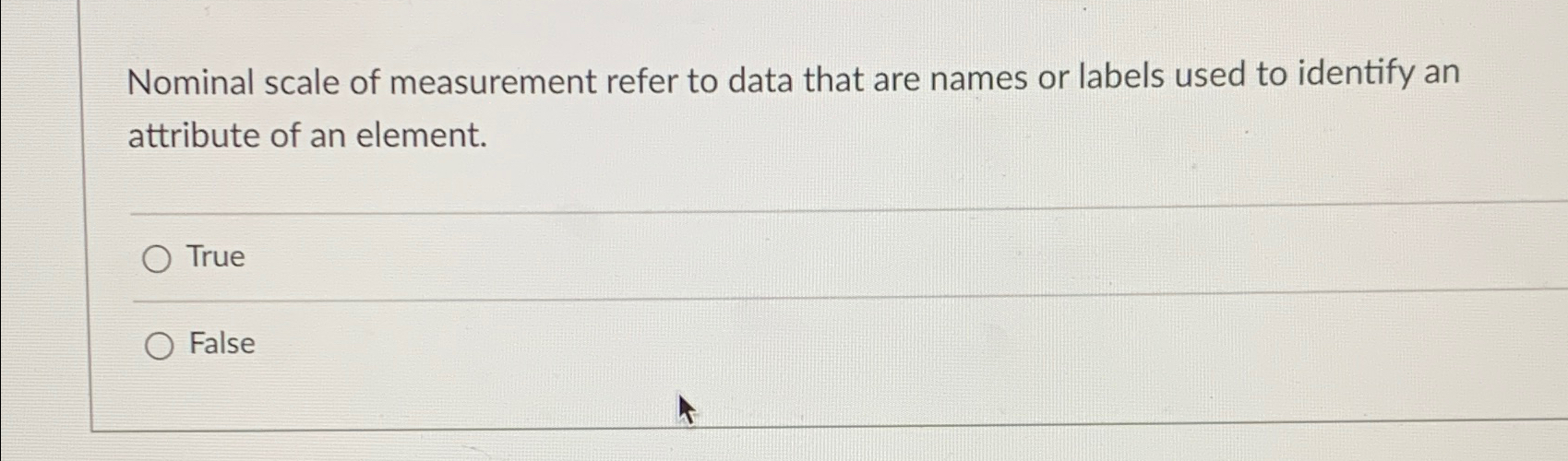 Solved Nominal scale of measurement refer to data that are | Chegg.com
