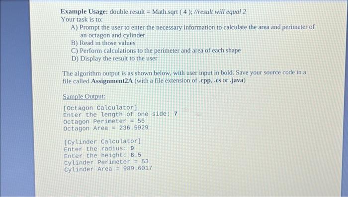 Solved Assignment 2A: 2D and 3D Shapes! At this point, we've | Chegg.com