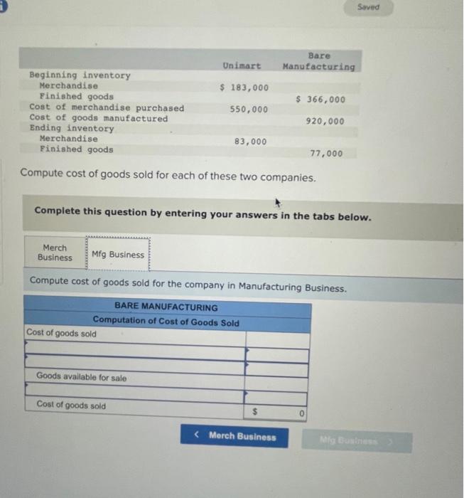 Solved Compute Cost Of Goods Sold For Each Of These Two | Chegg.com